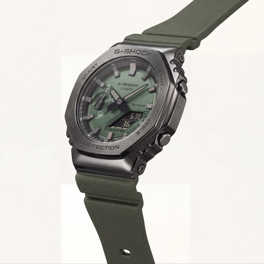 Olive Green Tactical Analog-Digital Sports Gshock Watch for Men