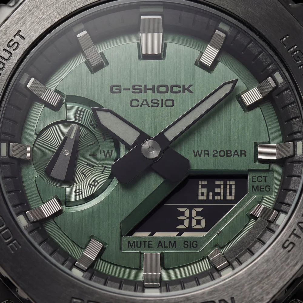 Olive Green Tactical Analog-Digital Sports Gshock Watch for Men