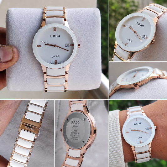 Rado Ceramic White Dial For Men's Analog Watch