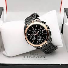 Tissot Black Dial Chronograph Metal Belt Men's Watch