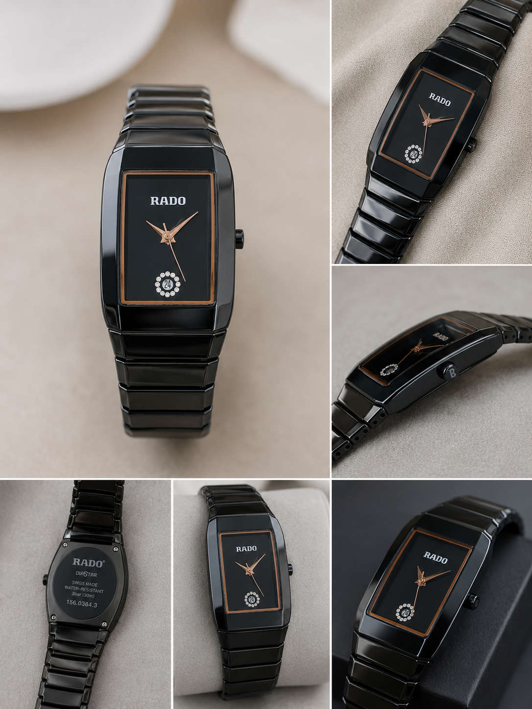 Rado Black Dial Ciramic Belt Men's Watch