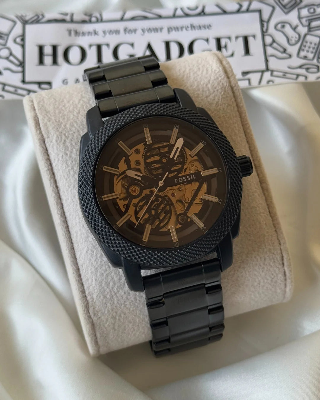 Fossil Machine Automatic Black Stainless Steel Watch
