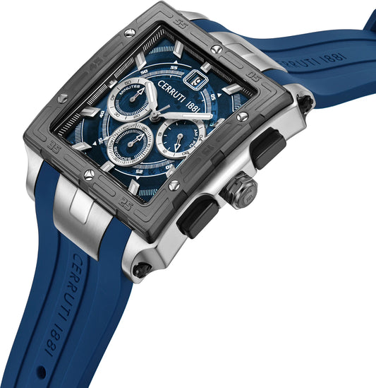 Cerruti 1881 SS25 Quartz Blue Tonneau Dial Men's Watch