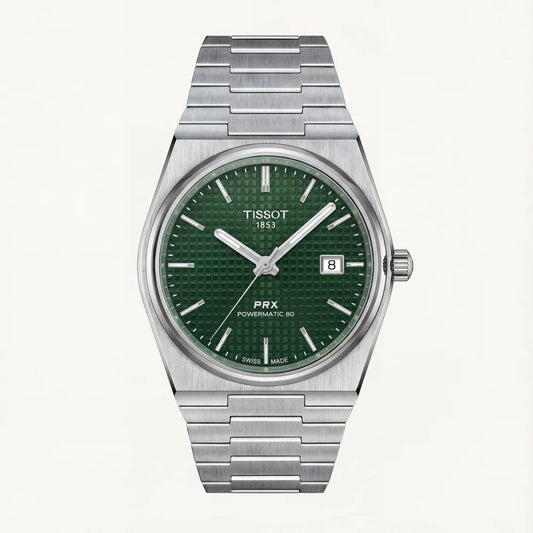 Tissot Steel Green Textured Dial Integrated Bracelet Luxury Watch – Men
