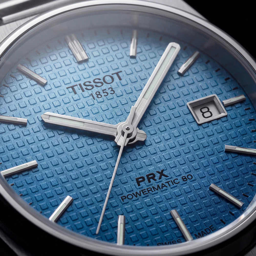 Tissot Steel Sky Textured Dial Integrated Bracelet Luxury Watch – Men