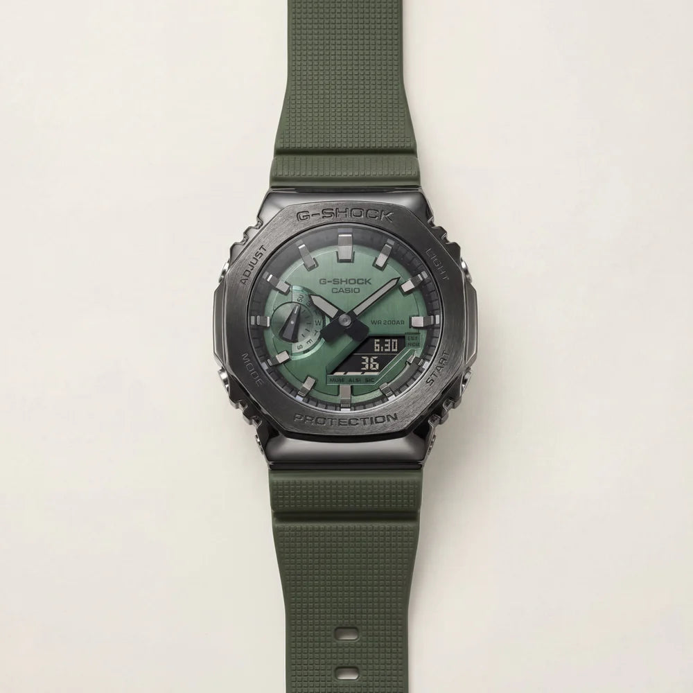 Olive Green Tactical Analog-Digital Sports Gshock Watch for Men