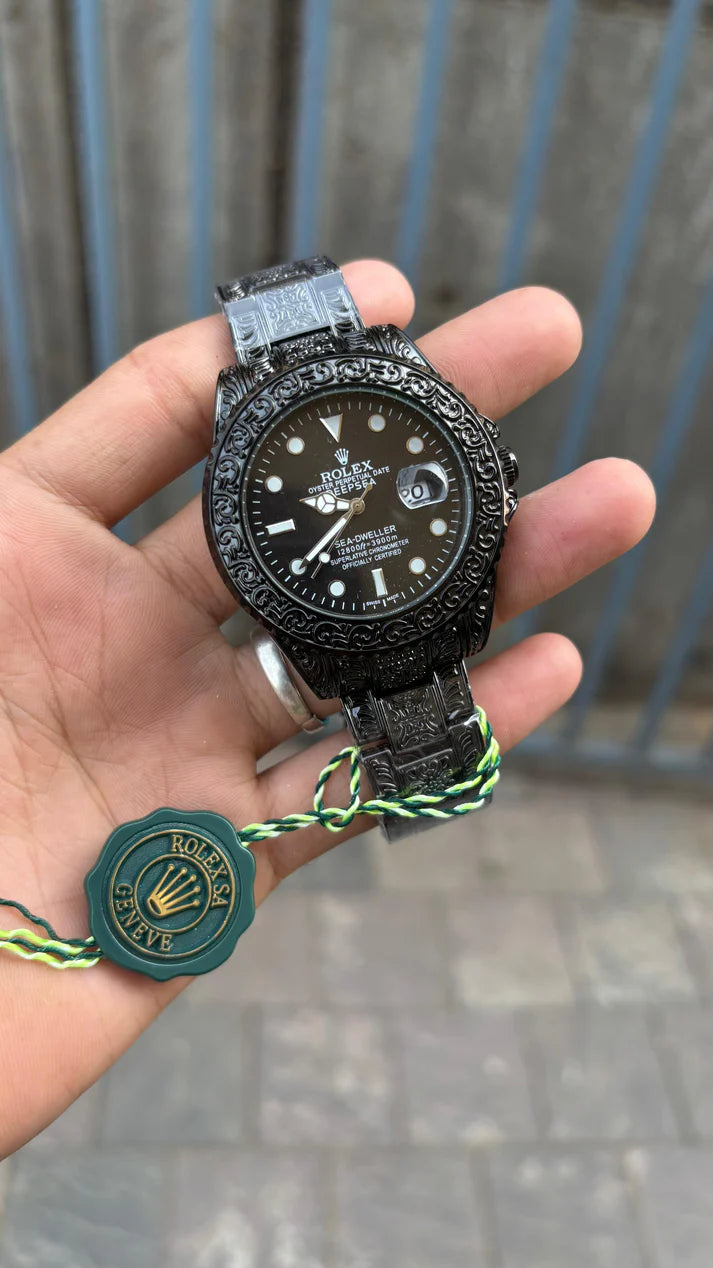 Ro-l-ex One of The Most Black Handmade Design Men's Watch