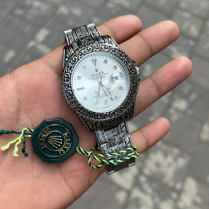 Rolex One of The Most White Dial Handmade Design Men's Watch