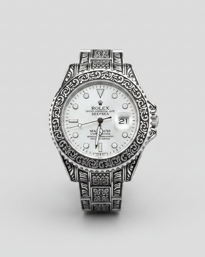 Rolex One of The Most White Dial Handmade Design Men's Watch