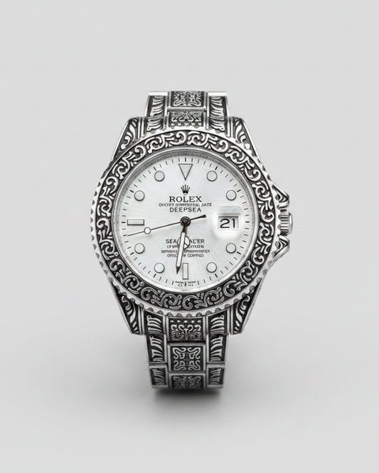 Rolex One of The Most White Dial Handmade Design Men's Watch