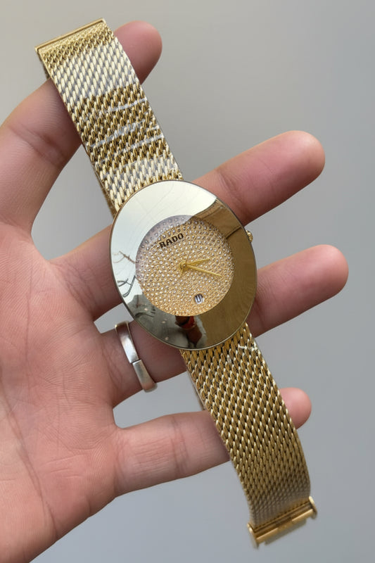 Rado Swiss Time Gold Diamond Dial Men's Wrist Watch
