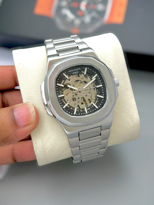Patek Philippe Black Metal Belt Men's Watch