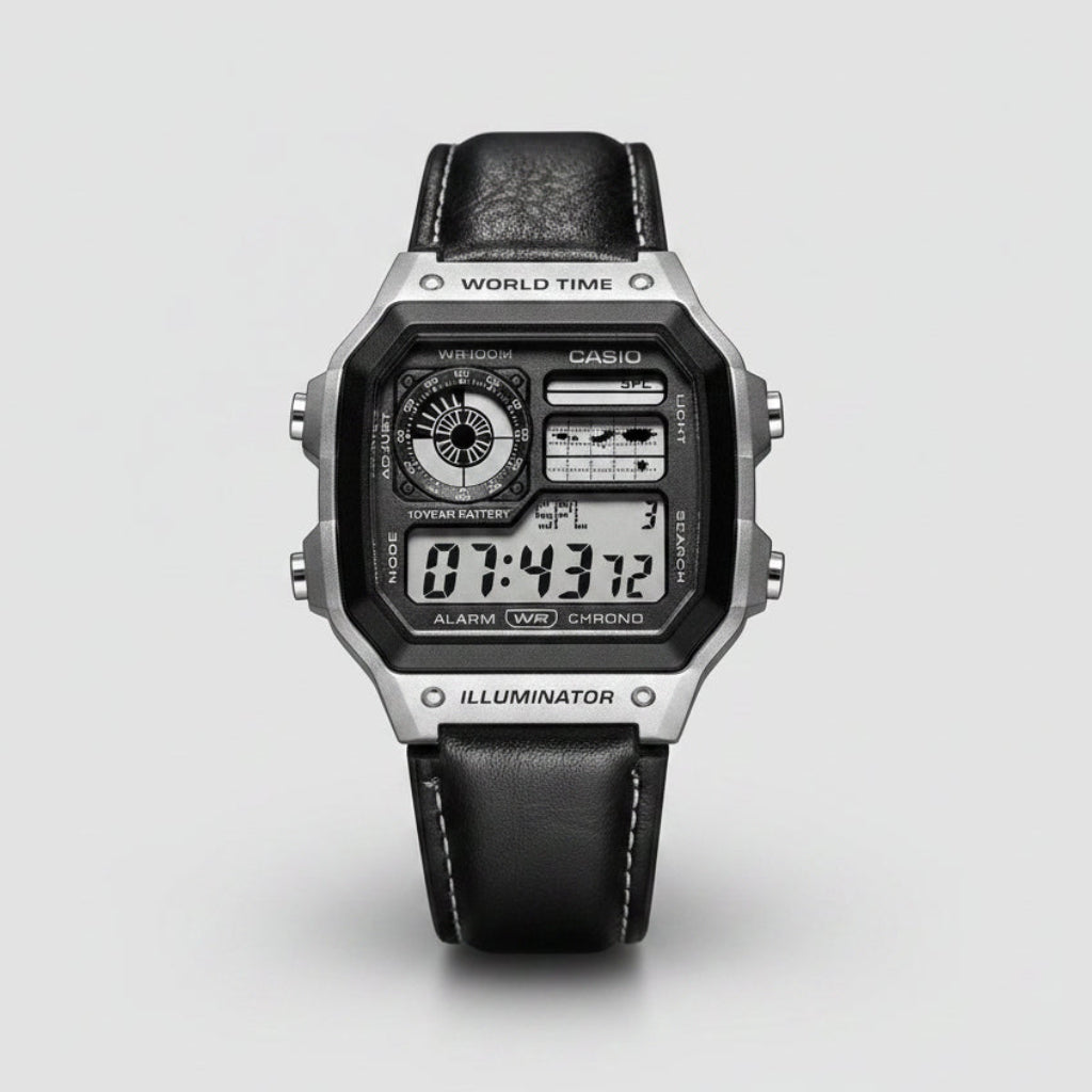 Casio All Black Youth World Time Digital Watch