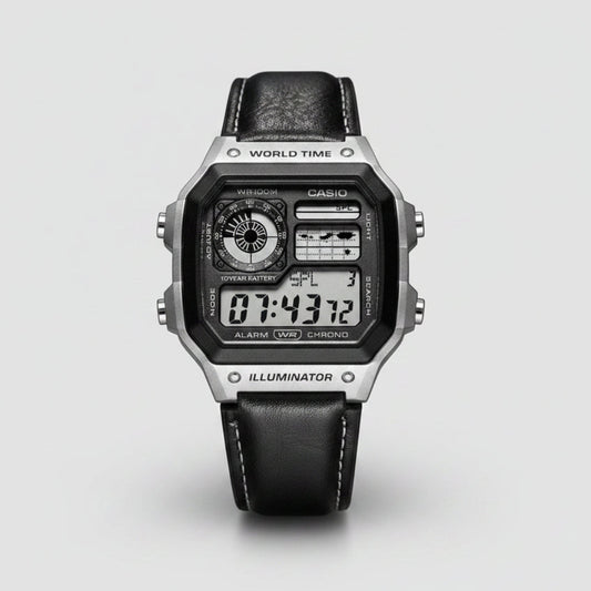 Casio All Black Youth World Time Digital Watch