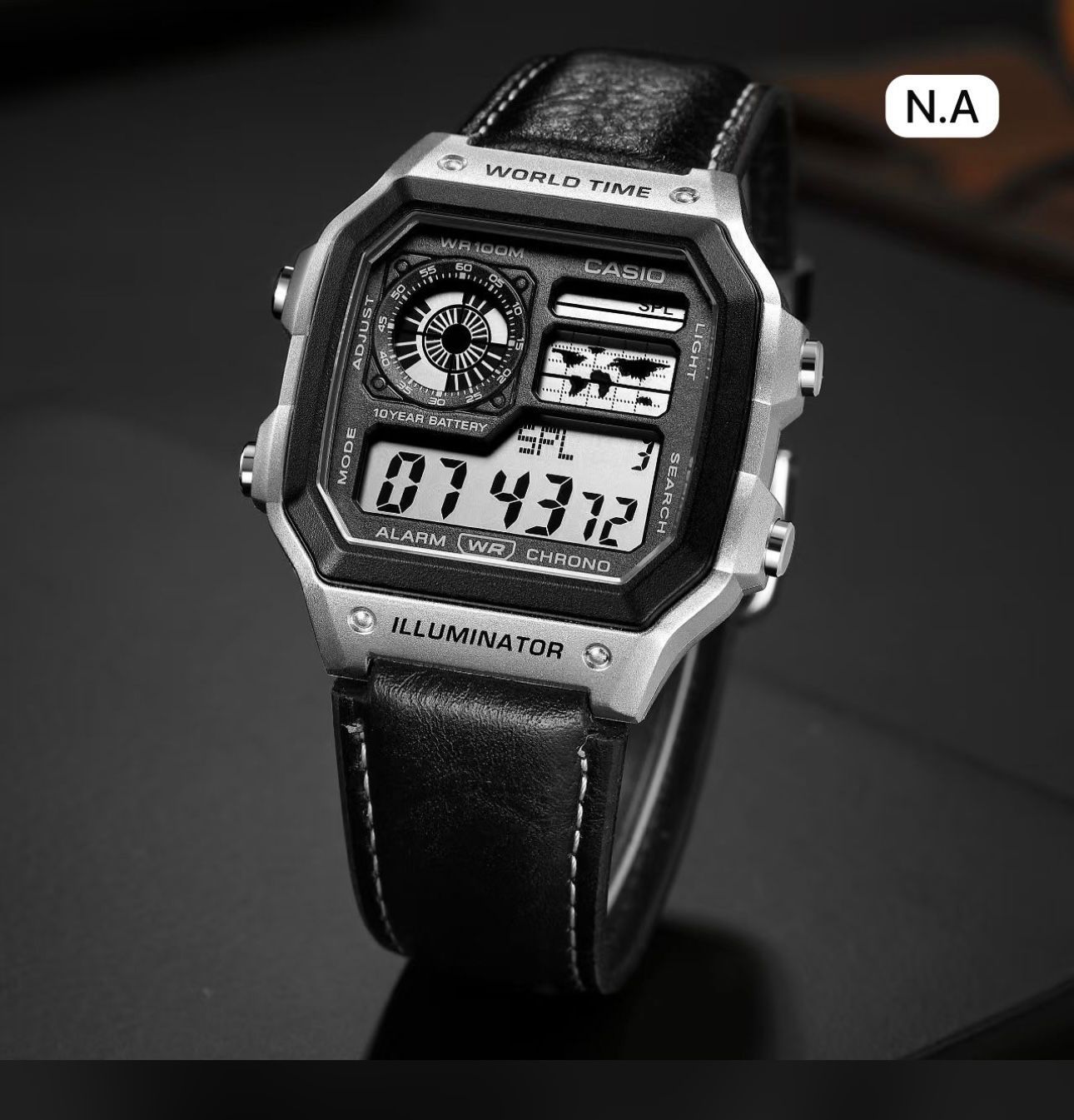 Casio All Black Youth World Time Digital Watch