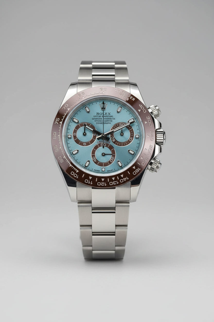 Rolex Automatic Brown And Silver Dial Analog Chronograph Round Men's Watch