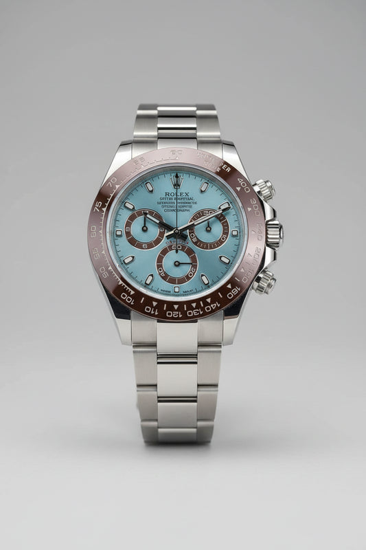 Rolex Automatic Brown And Silver Dial Analog Chronograph Round Men's Watch