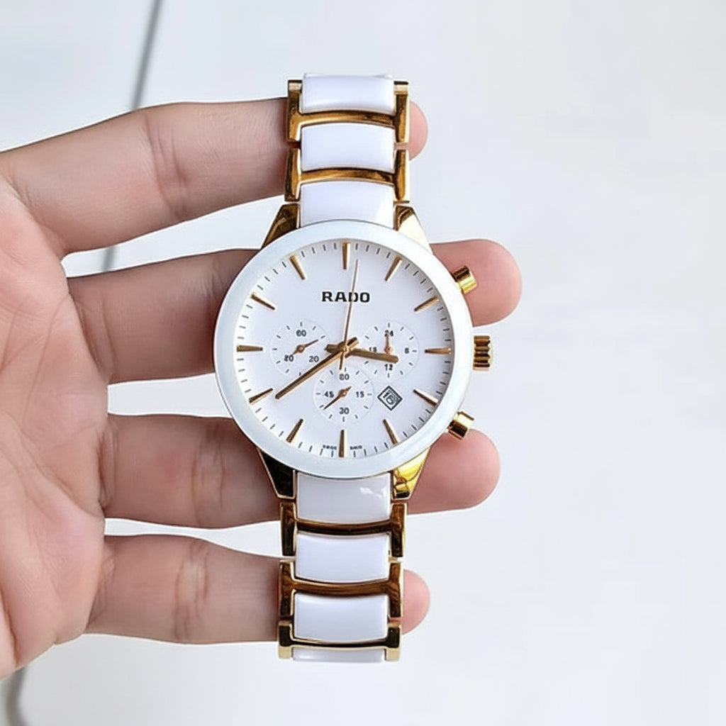 Rado White Dial Chronograph For Men's Watch