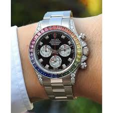 Rolex Silver Cosmograph Daytona Rainbow watch