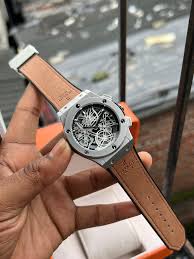 Hublt Classic Fusion Skeleton Tourbillon – Black Dial & Tan Leather
