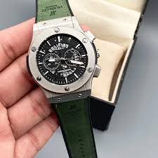 Hublt Skeleton Chronograph – Olive Green Strap men's