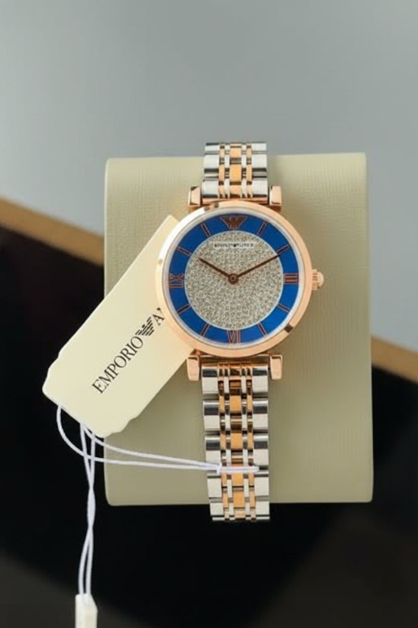 Emporio Armani Gianni Blue & Pavé Crystal Dial Watch
