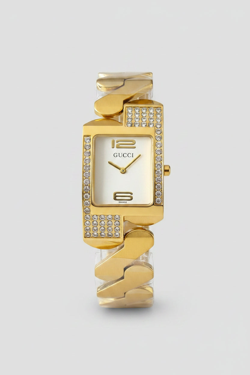 Gu-c-c! Chemin Des Tourelles White Dial Watch For Men's