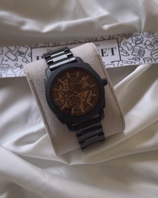 Fossil Machine Automatic Black Stainless Steel Watch