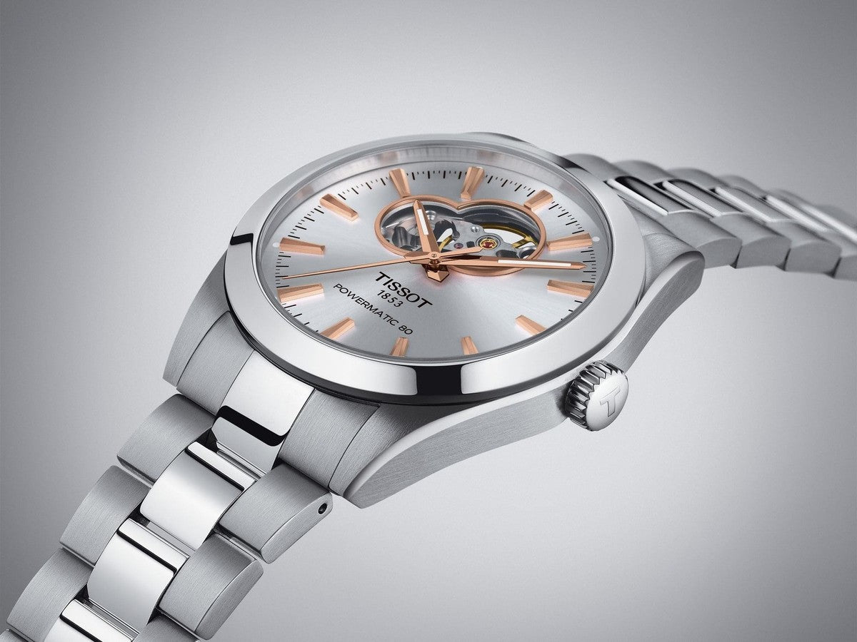 Tissot White Dial 1853 Gentleman Powermatic Open Heart watch